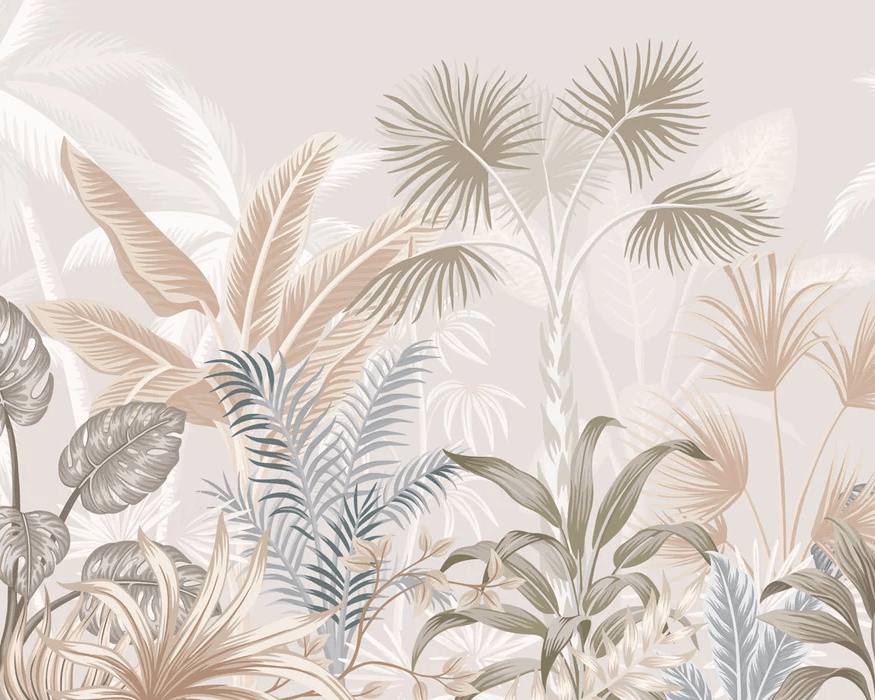 Papier peint panoramique jungle terracotta - Muralconcept