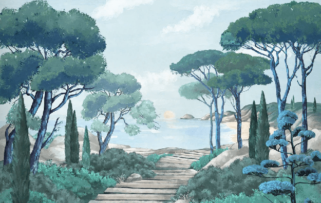 Tapete „Spaziergang in den Calanques“