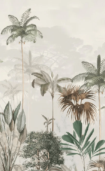 Papier peint panoramique jungle eden vert - Muralconcept