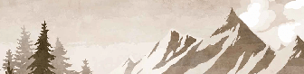 Tapete Tanne und Berge Vintage Sepia