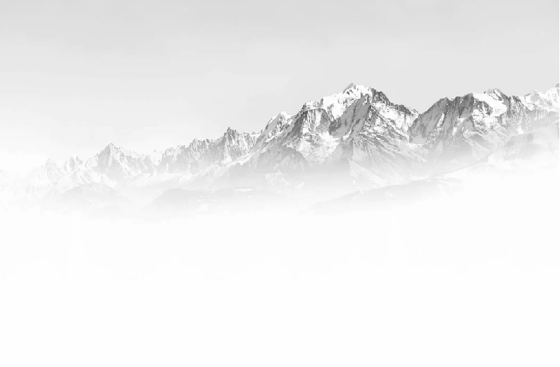 Papier peint Mont Blanc dans la brume noir et blanc, XXL, tendance