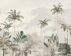 Papier peint panoramique jungle eden vert - Muralconcept