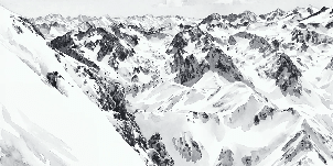 Papier peint Pyrénées  - Fresques enneigées Tourmalet Montagne - Muralconcept