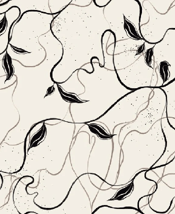 Papier peint végétal -  Lignes greige - Muralconcept