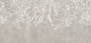 Moderne Tapete mit Pflanzenmotiv in Beige