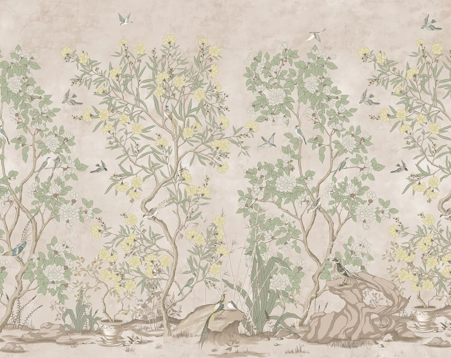 Papier peint panoramique chinoiserie garden, XXL, tendance