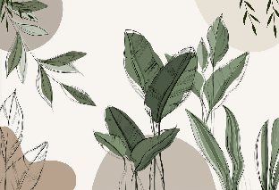 Panorama-Tapete Vegetal Graphic Taupe