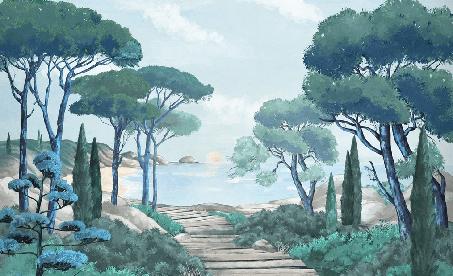 Tapete „Spaziergang in den Calanques“