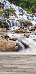 Papier peint photo Cascade en montagne, XXL, tendance