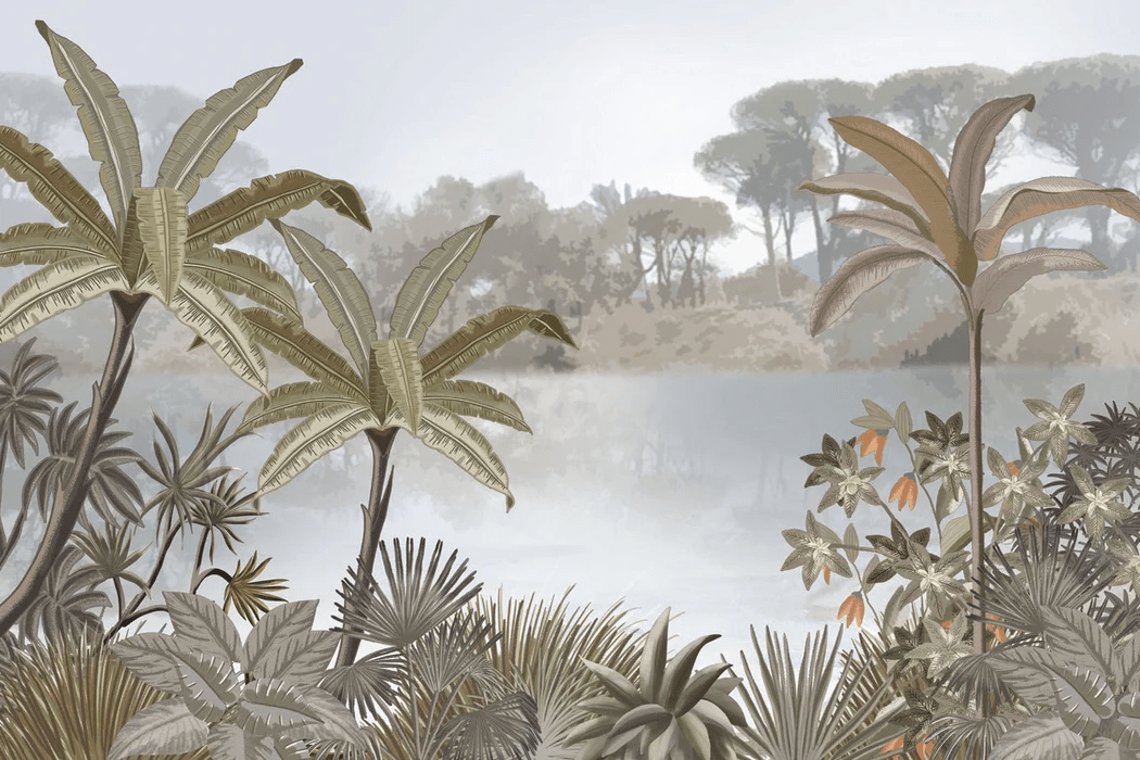 Papier peint sur mesure Jungle tendance peinture - Muralconcept