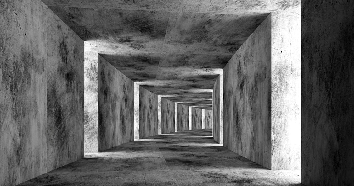 Papier peint trompe l'oeil 3D industriel - Muralconcept