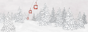 Papier peint montagne télécabine rouge - Muralconcept