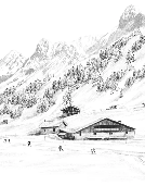 Papier peint Clusaz ski fond montagne Confins - Muralconcept