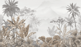 Papier peint tendance tropical sepia - Muralconcept