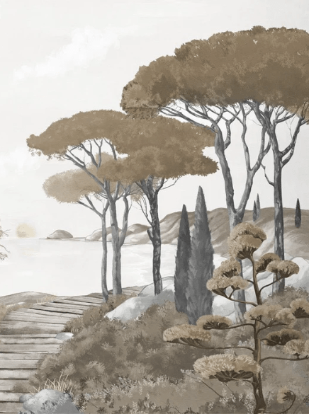 Tapete „Spaziergang in den Calanques“ braun