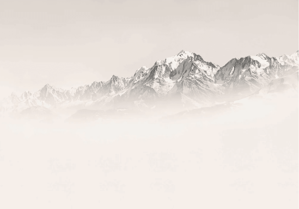 Papier peint Mont Blanc dans la brume sépia - Muralconcept