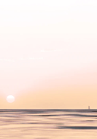 Papier peint coucher de soleil bateau, XXL, tendance