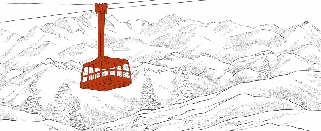 Papier peint La Plagne télécabine rouge - Muralconcept