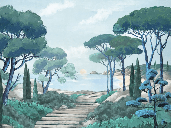 Tapete „Spaziergang in den Calanques“