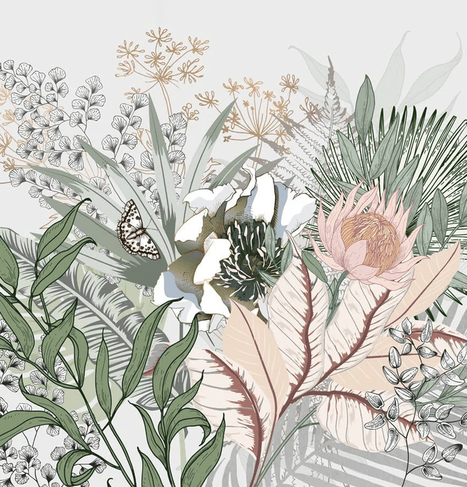 Papier peint panoramique floral botanic - Muralconcept