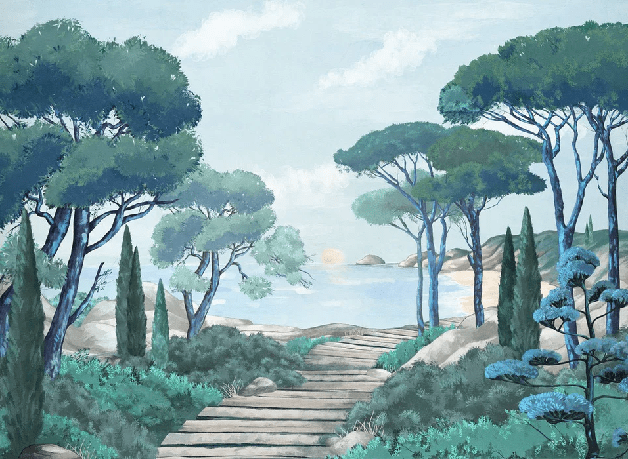 Tapete „Spaziergang in den Calanques“