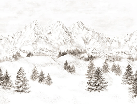 Papier peint montagne massif des Alpes - Muralconcept