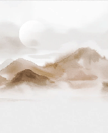 Papier peint montagnes voilées – Lueur sépia, XXL, tendance