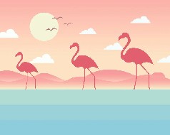 Papier peint enfant tropical flamant rose - Muralconcept