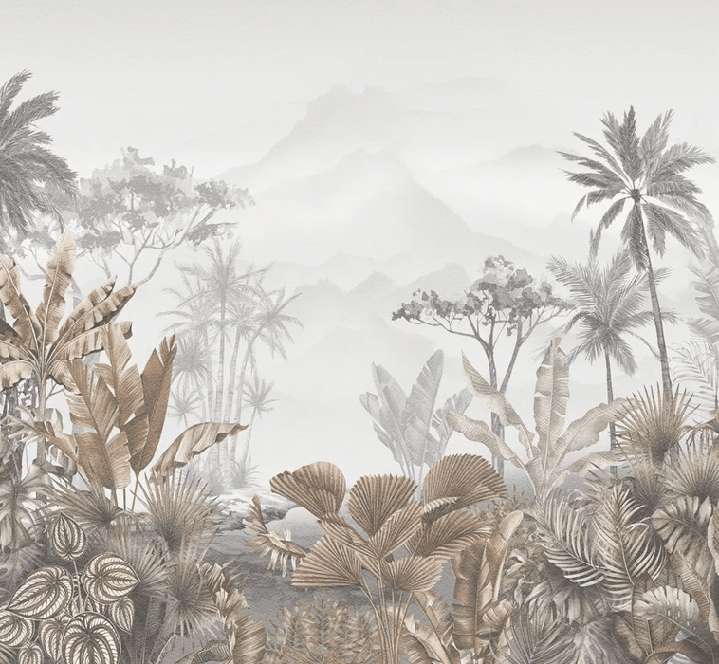 Papier peint tendance tropical sepia - Muralconcept