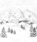 Papier peint montagne massif des Alpes - Muralconcept