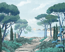 Tapete „Spaziergang in den Calanques“