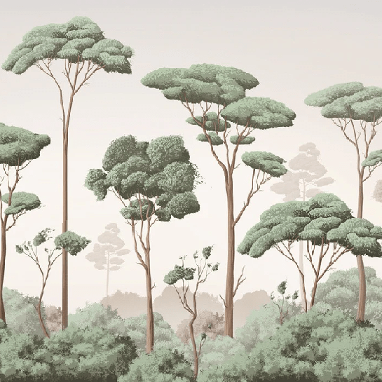 Tapete „Leichter Wind im Pinienwald“