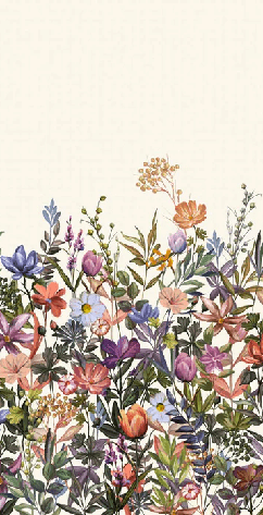 Papier peint fleurs au pinceau coloré, XXL, tendance