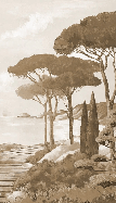 Papier peint balade dans les calanques monochrome - Muralconcept