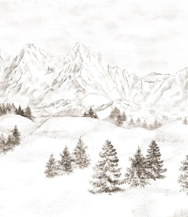 Papier peint montagne massif des Alpes, XXL, tendance