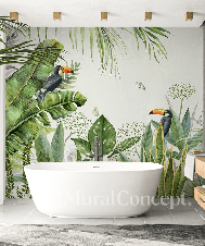 Tapete Badezimmer Dschungel exotischer Vogel