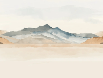 Tapete Berg im Nebel terracotta - Muralconcept