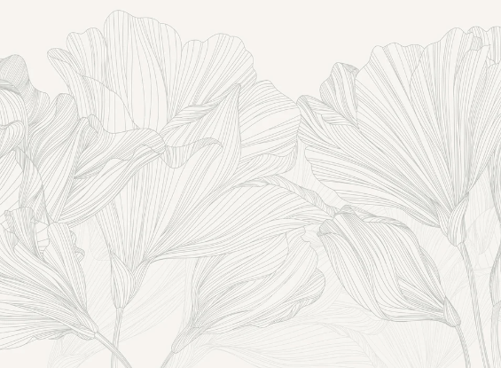 Papier peint panoramique gris et blanc valse des fleurs, XXL, tendance