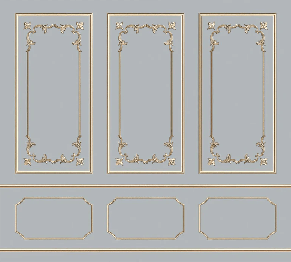 Papier peint trompe l’œil moulure doré Parisien style, XXL, tendance