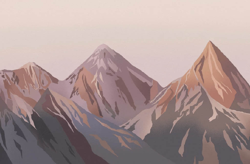 Papier peint panoramique - Lumière sur les cimes, XXL, tendance