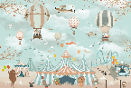 Papier peint circus animaux - Muralconcept
