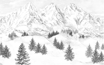 Papier peint montagne sommets de Chamonix - Muralconcept