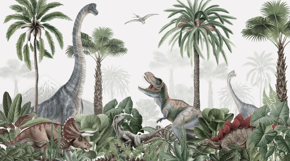 Papier peint parade des dinosaures - Muralconcept