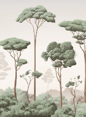 Tapete „Leichter Wind im Pinienwald“