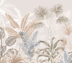 Papier peint panoramique jungle terracotta - Muralconcept