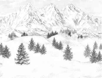 Papier peint montagne sommets de Chamonix - Muralconcept