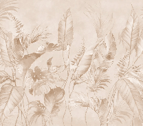 Papier peint élégante jungle poudrée - Muralconcept