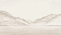 Papier peint lac Annecy sépia - Relief Pointillé - Muralconcept