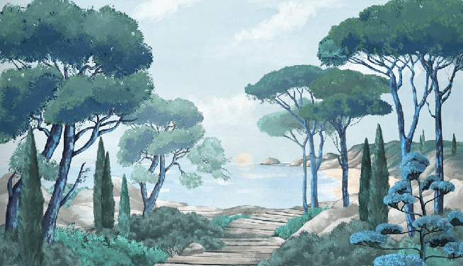 Tapete „Spaziergang in den Calanques“