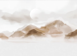 Papier peint montagnes voilées – Lueur sépia - Muralconcept